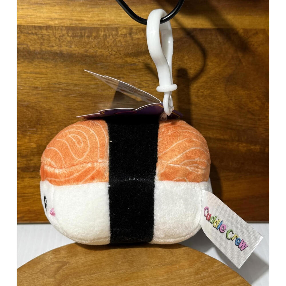 Salmon Sushi (nigiri) Plush Clip On Keychain - Cuddle Crew - Backpacks New w/Tag